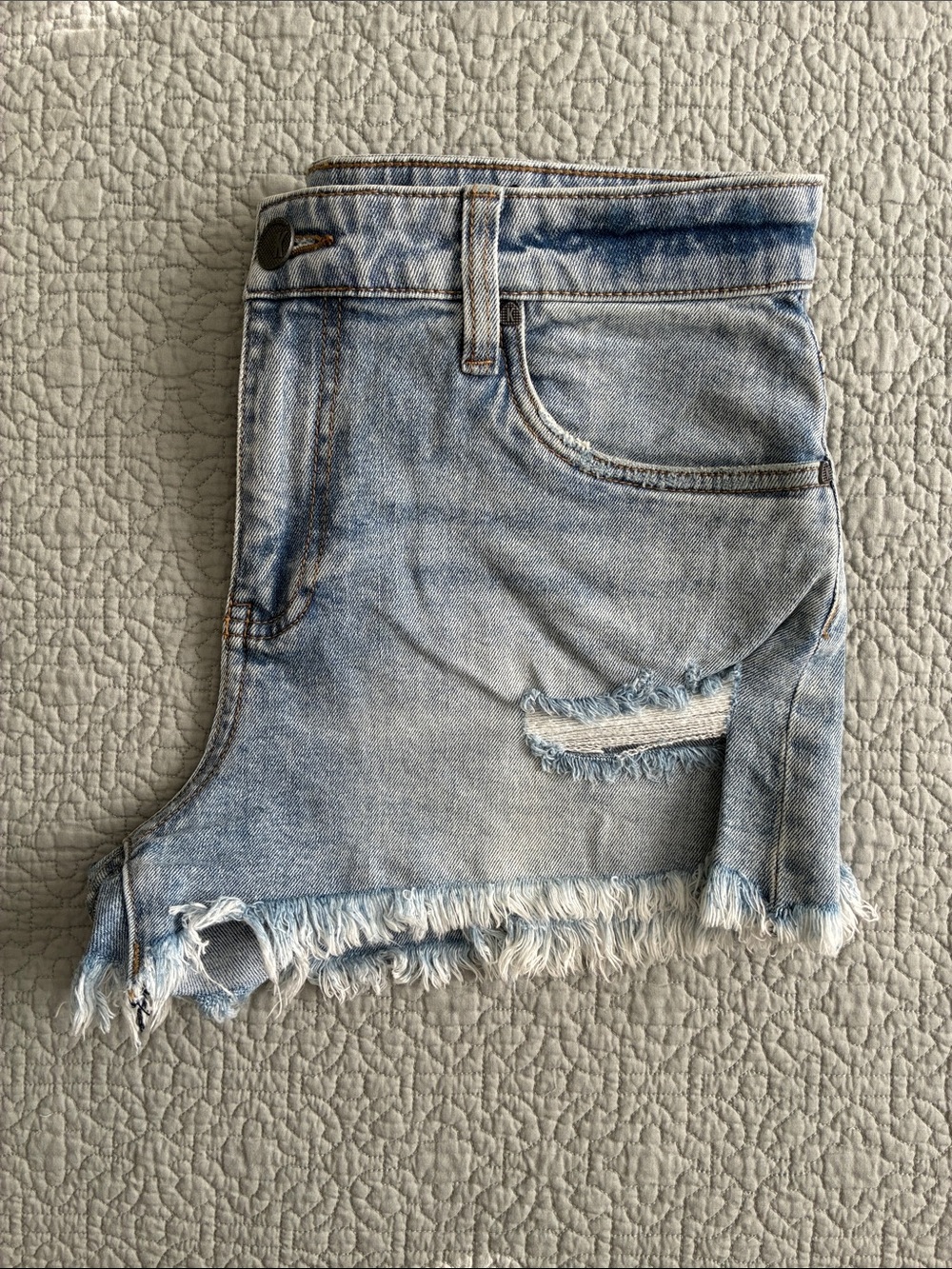 Kut from the Kloth Stretch High Waist Jane Denim Blue Jean Cutoff Shorts Sz 4